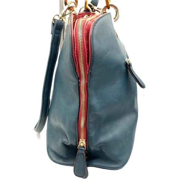 Teal Multifunctional Satchel Crossbody Shoulder Ba - Picture 2 of 16